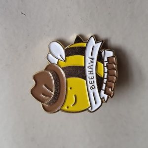 COPY - Beehaw - bee in cowboy boots - enamel pin